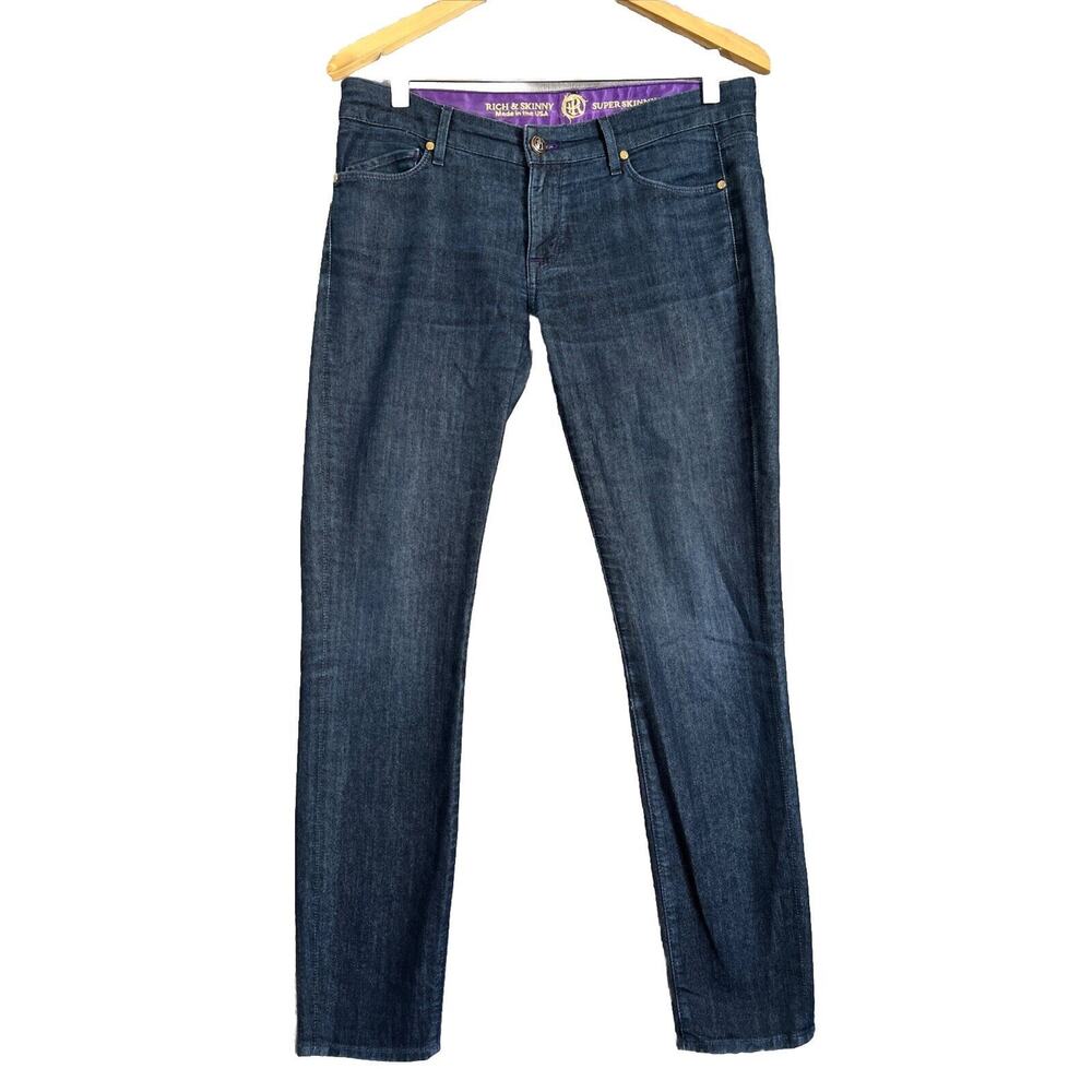 Rich & Skinny Jeans Women’s 29 Blue Dark Wash Super Skinny Denim USA